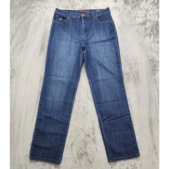 Gloria Vanderbilt Jeans Womens 12 Blue Amanda High Rise Slim Leg Stretch Denim - Picture 1 of 15